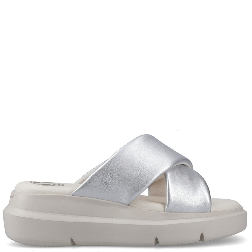 Sandal Ladies Summer Silver Hush Puppies Uplift Crossover Slide