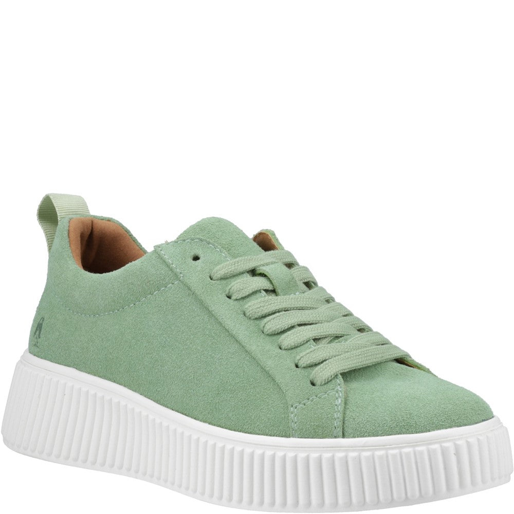Ladies Sports Green Hush Puppies Harlow Suede Sneaker