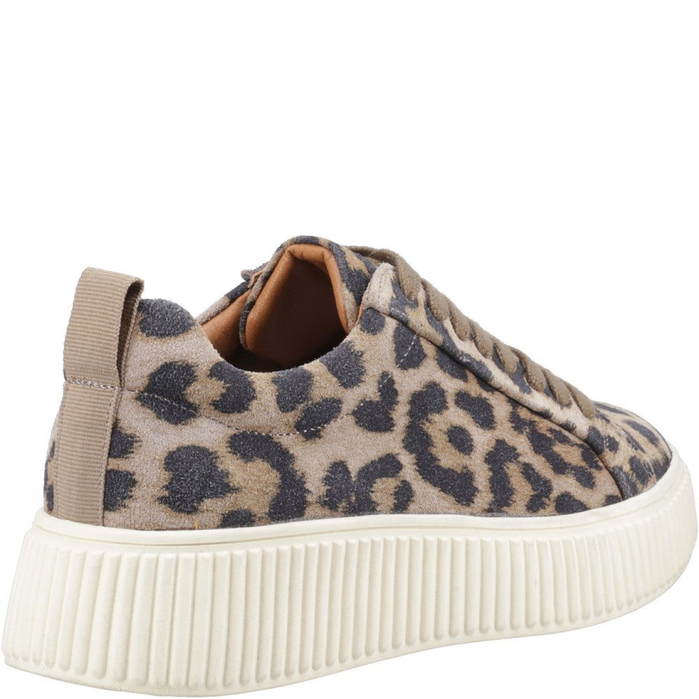 Ladies Sports Leopard Hush Puppies Harlow Suede Sneaker