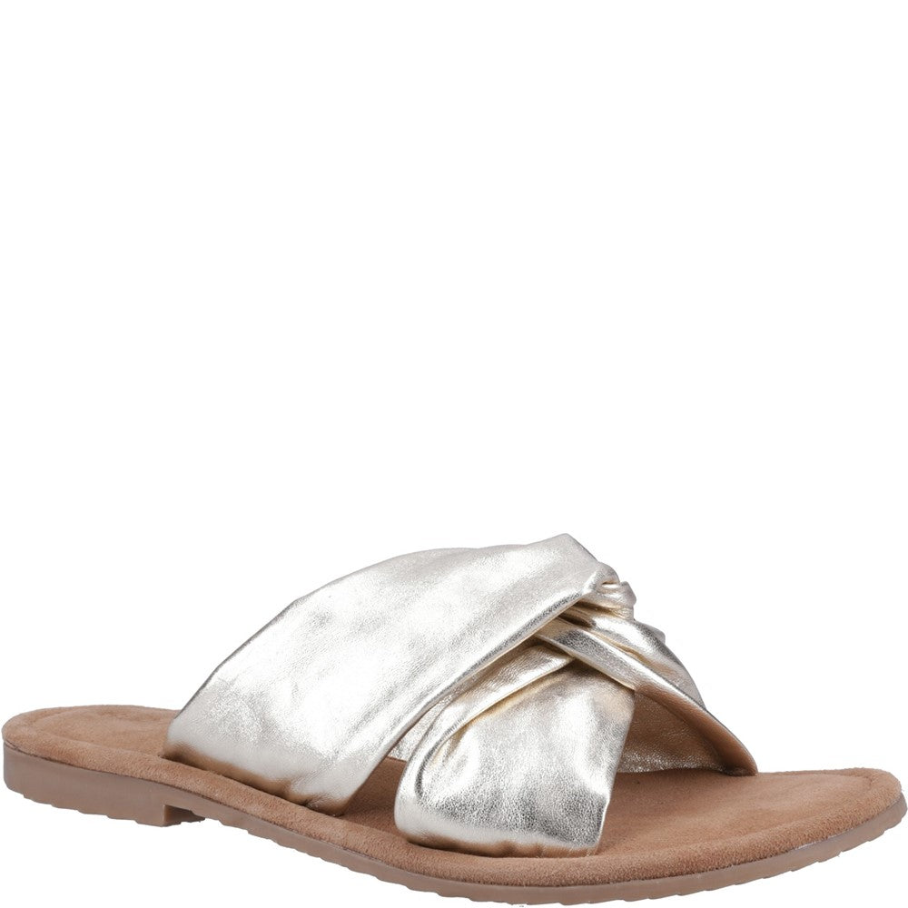 Sandal Ladies Summer Gold Hush Puppies Amy Wide Fit Sandal