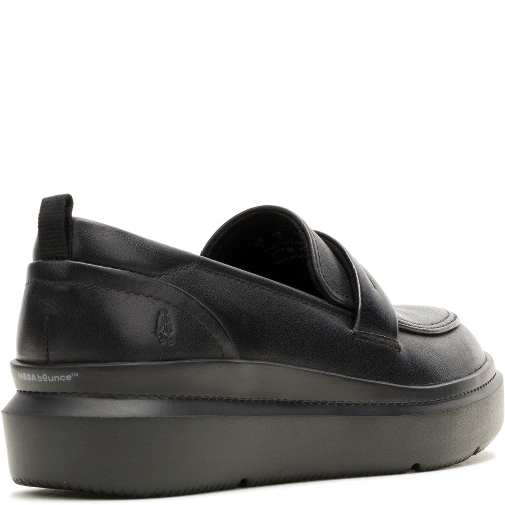 Slip On Ladies Shoes Black/Black Hush Puppies Joy Penny Loafer