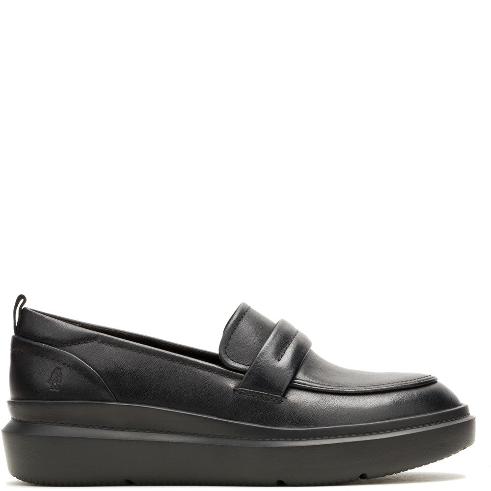 Slip On Ladies Shoes Black/Black Hush Puppies Joy Penny Loafer