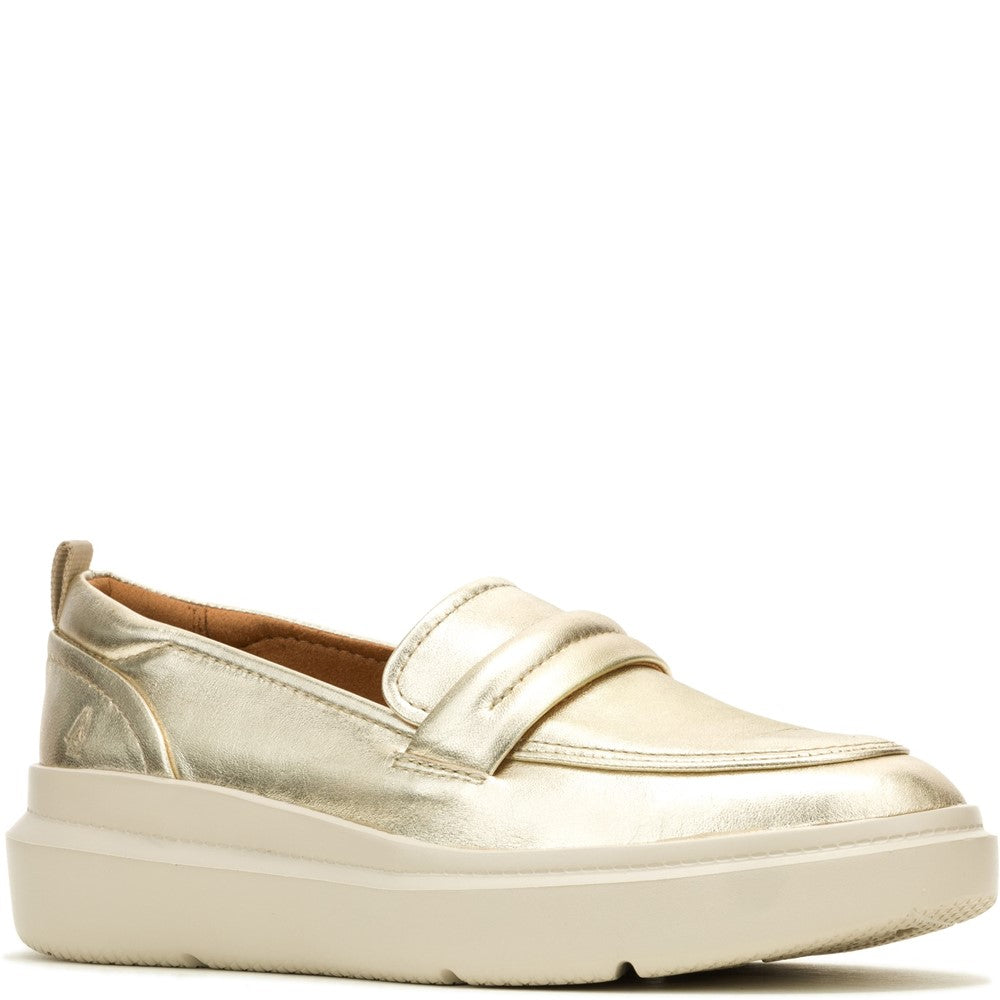Slip On Ladies Shoes Champagne Hush Puppies Joy Penny Loafer