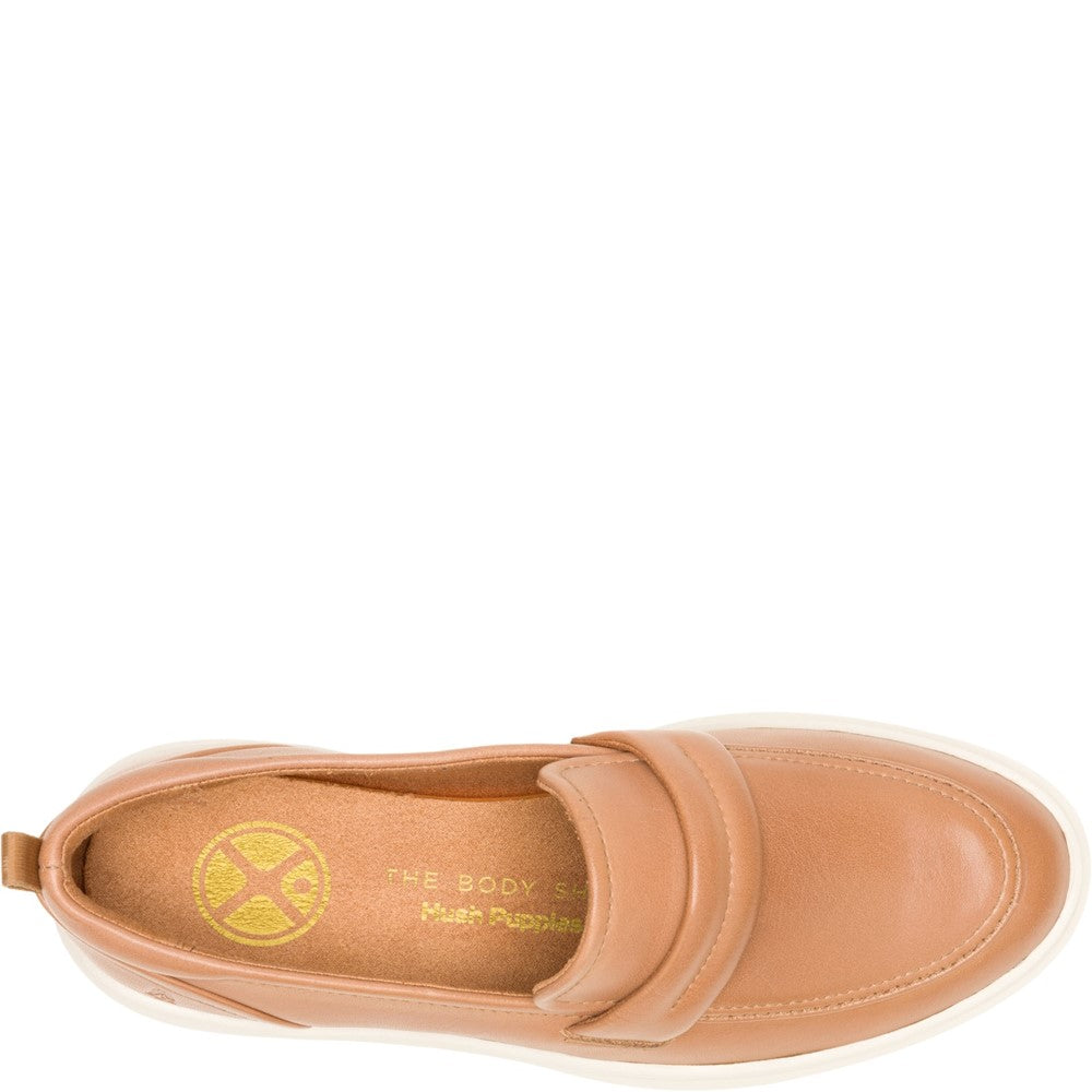 Slip On Ladies Shoes Tan Hush Puppies Joy Penny Loafer