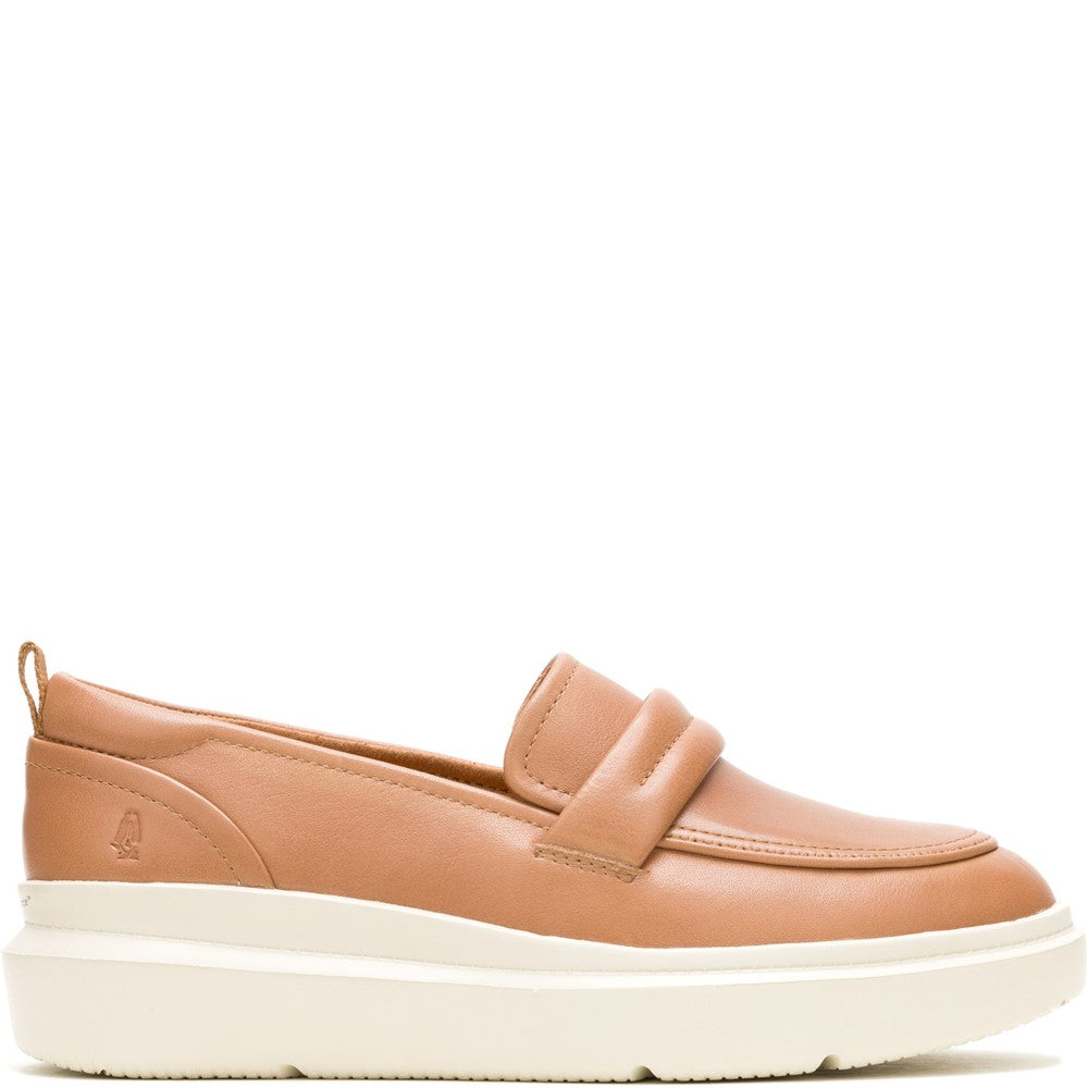 Slip On Ladies Shoes Tan Hush Puppies Joy Penny Loafer