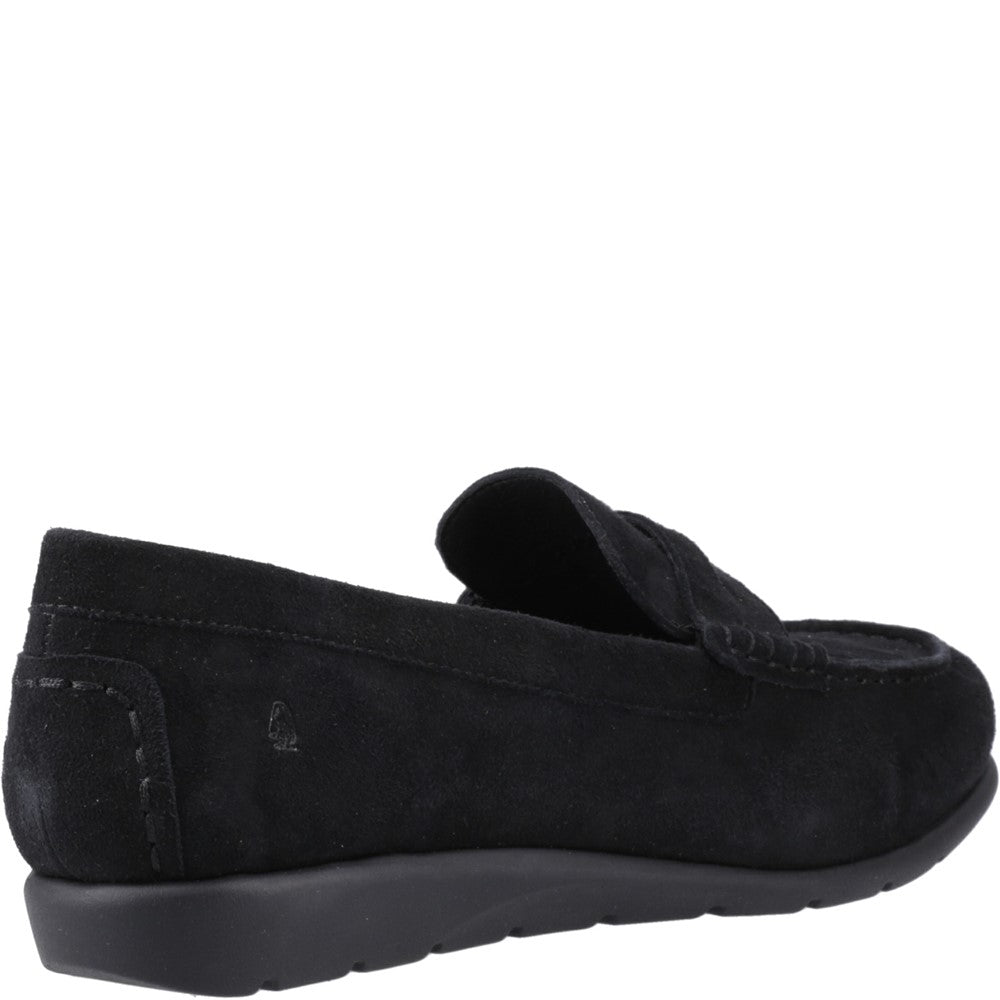 Slip On Ladies Shoes Black Hush Puppies Shelby Suede Loafer