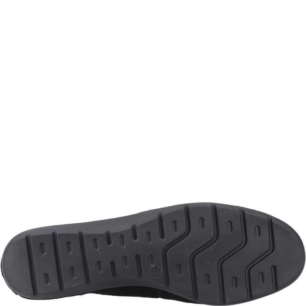 Slip On Ladies Shoes Black Hush Puppies Shelby Suede Loafer