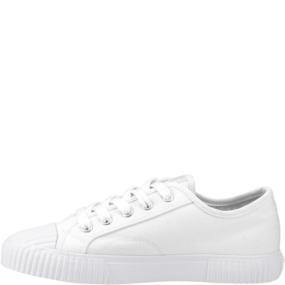 Ladies Sports White Hush Puppies Freya Canvas Trainer
