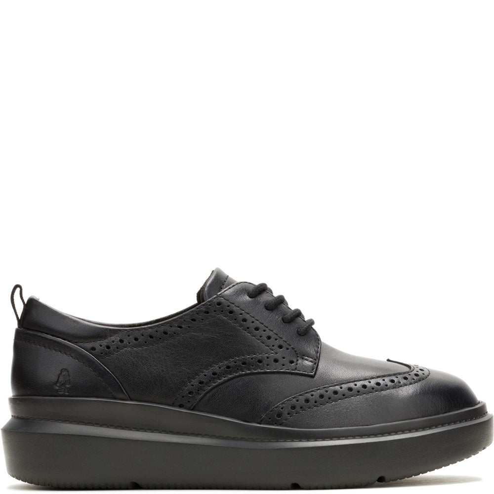 Lace Ladies Shoes Black/Black Hush Puppies Joy Wingtip Lace Up