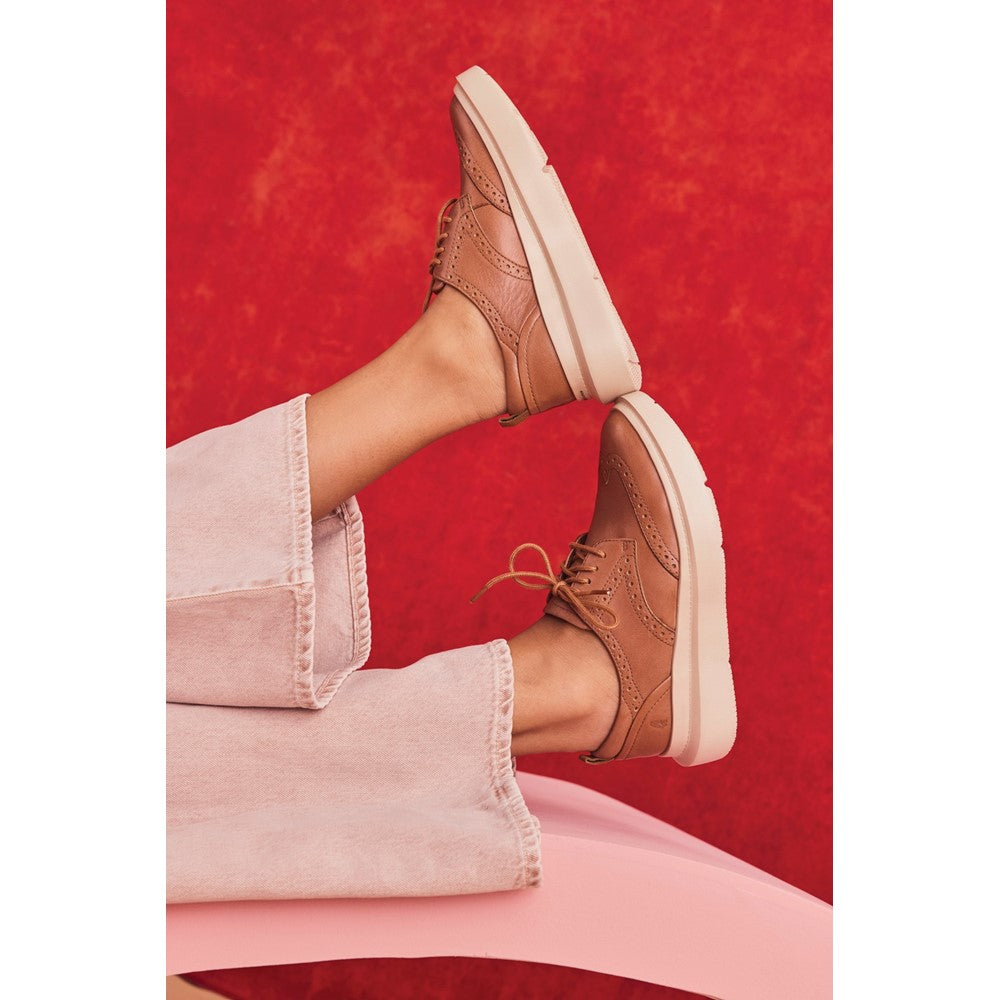 Lace Ladies Shoes Tan Hush Puppies Joy Wingtip Lace Up