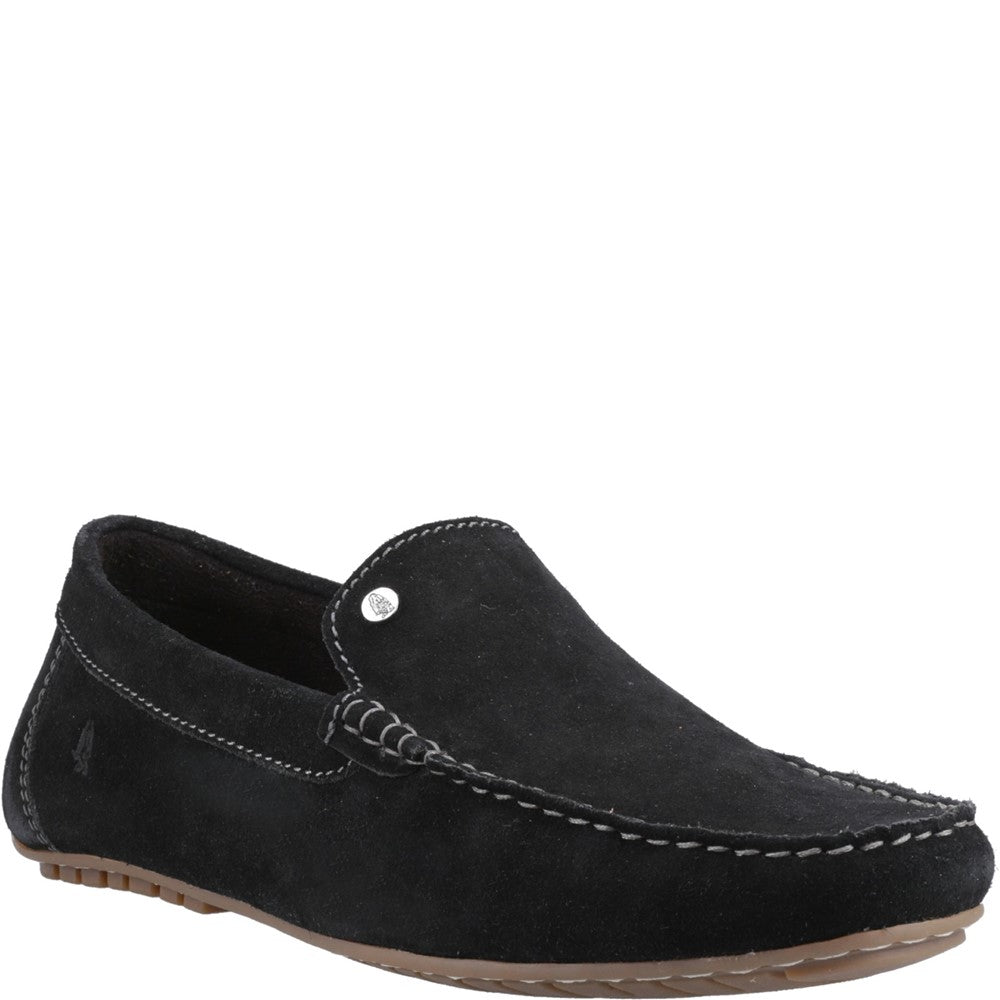 Slip On Mens Summer Black Hush Puppies Ralph Suede Shoe