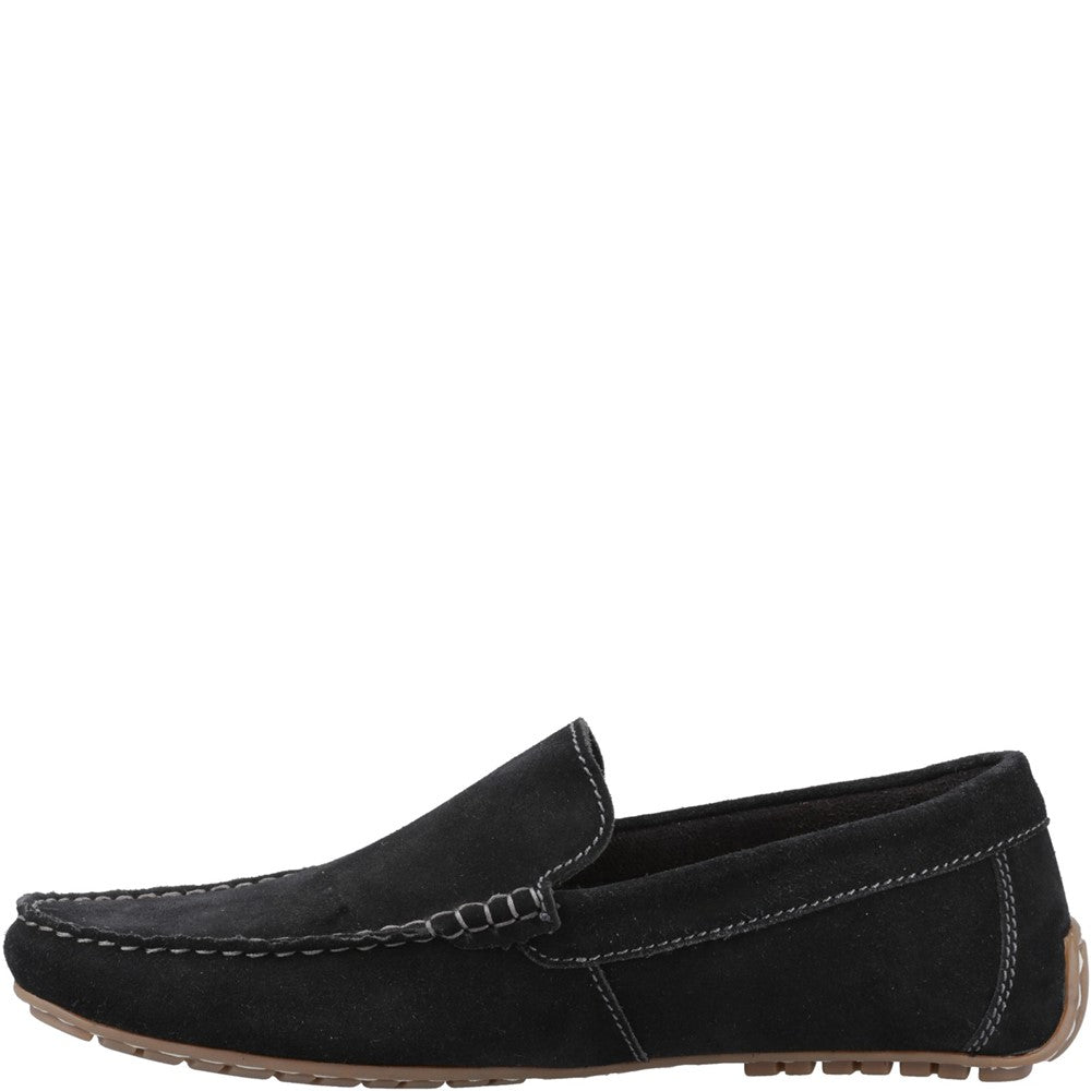 Slip On Mens Summer Black Hush Puppies Ralph Suede Shoe