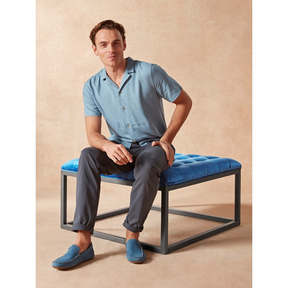 Slip On Mens Summer Blue Hush Puppies Ralph Suede Shoe