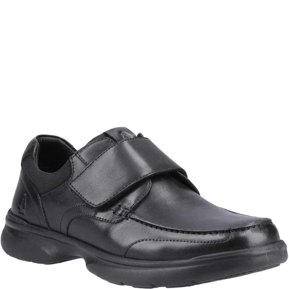 Mens Classic Slip On Shoes Black Hush Puppies Hector Touch Fastening