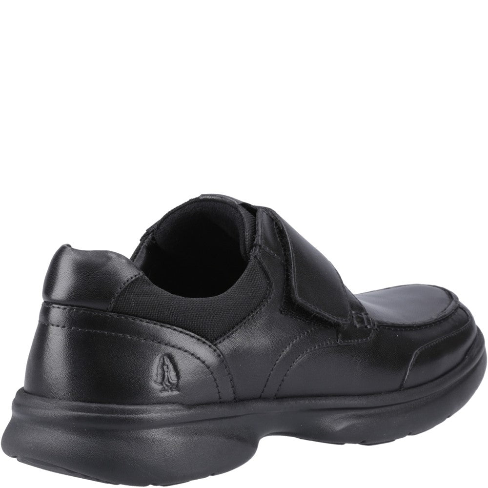 Mens Classic Slip On Shoes Black Hush Puppies Hector Touch Fastening