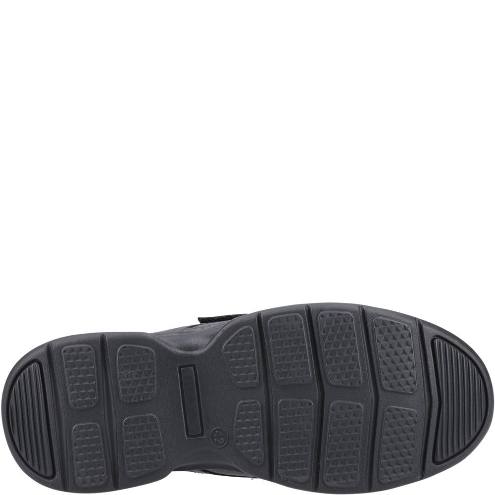 Mens Classic Slip On Shoes Black Hush Puppies Hector Touch Fastening