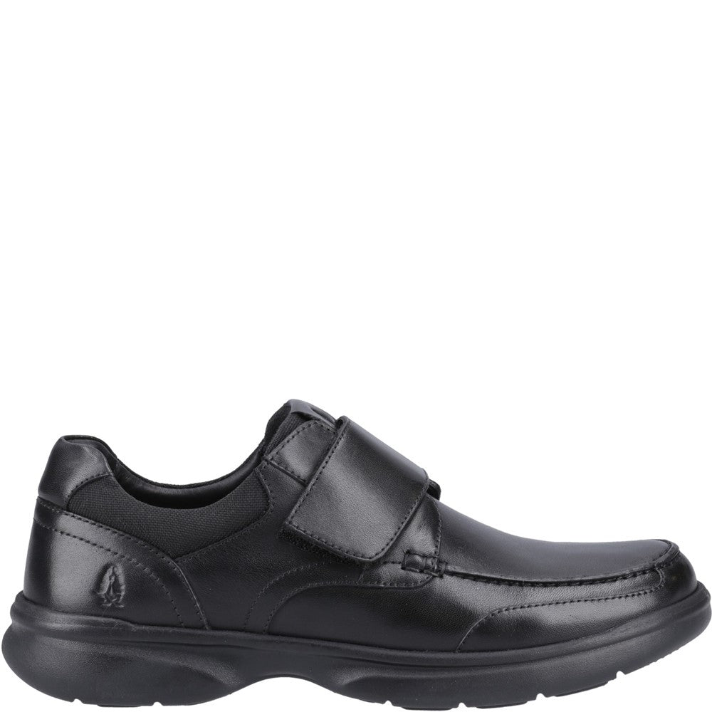 Mens Classic Slip On Shoes Black Hush Puppies Hector Touch Fastening