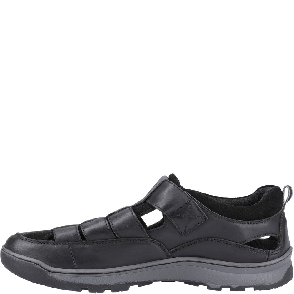 Sandal Mens Summer Black Hush Puppies Rucker Fisherman