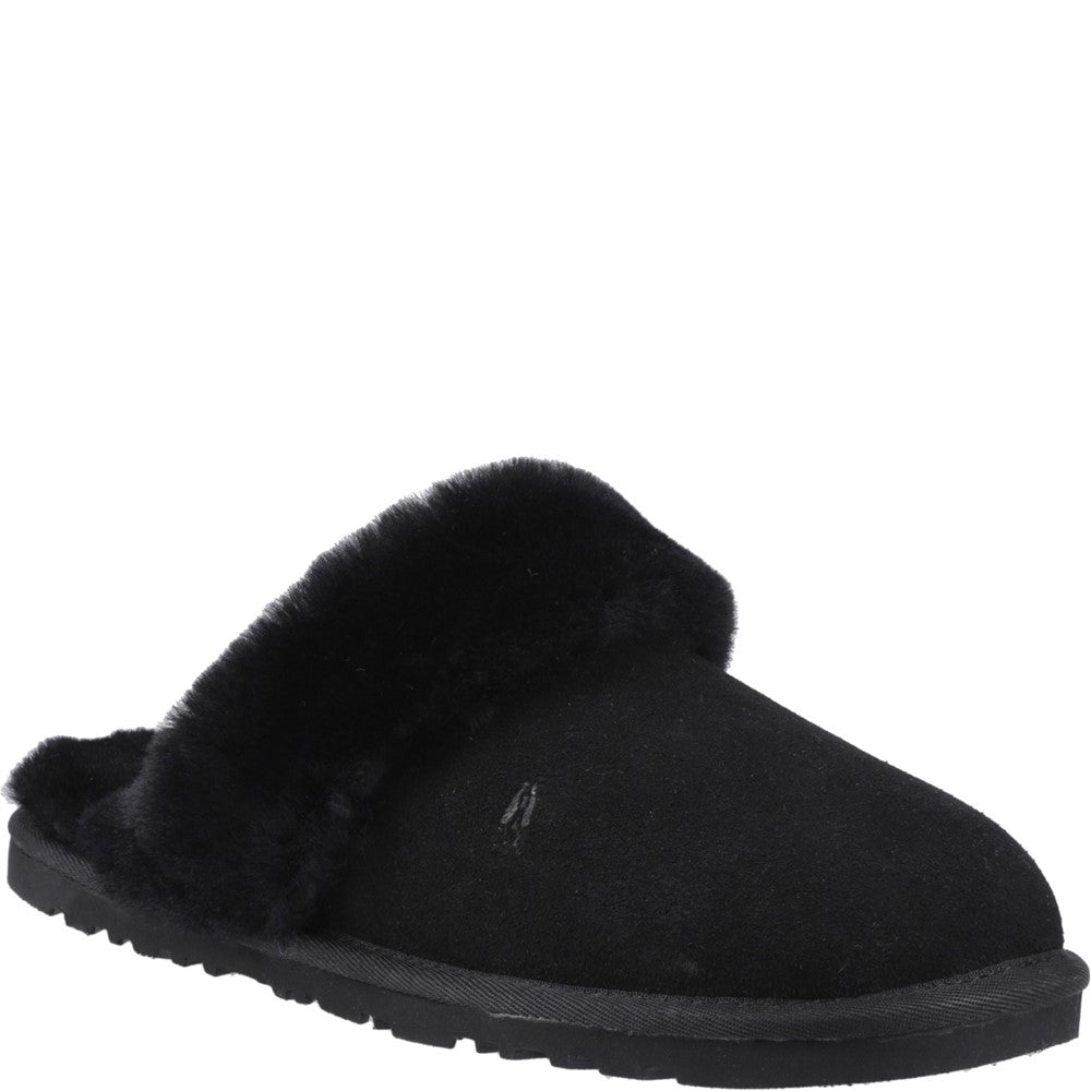 Classic Ladies Slippers Black Hush Puppies Samantha Mule Slipper