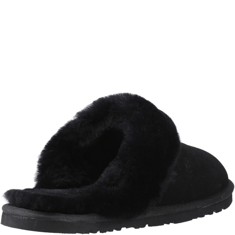 Classic Ladies Slippers Black Hush Puppies Samantha Mule Slipper
