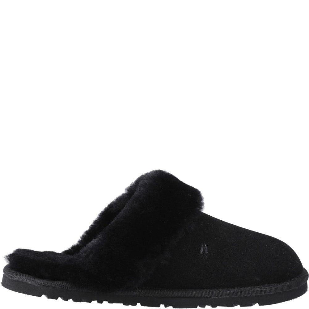Classic Ladies Slippers Black Hush Puppies Samantha Mule Slipper