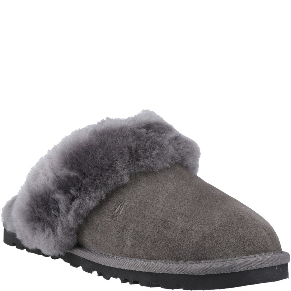 Classic Ladies Slippers Grey Hush Puppies Samantha Mule Slipper