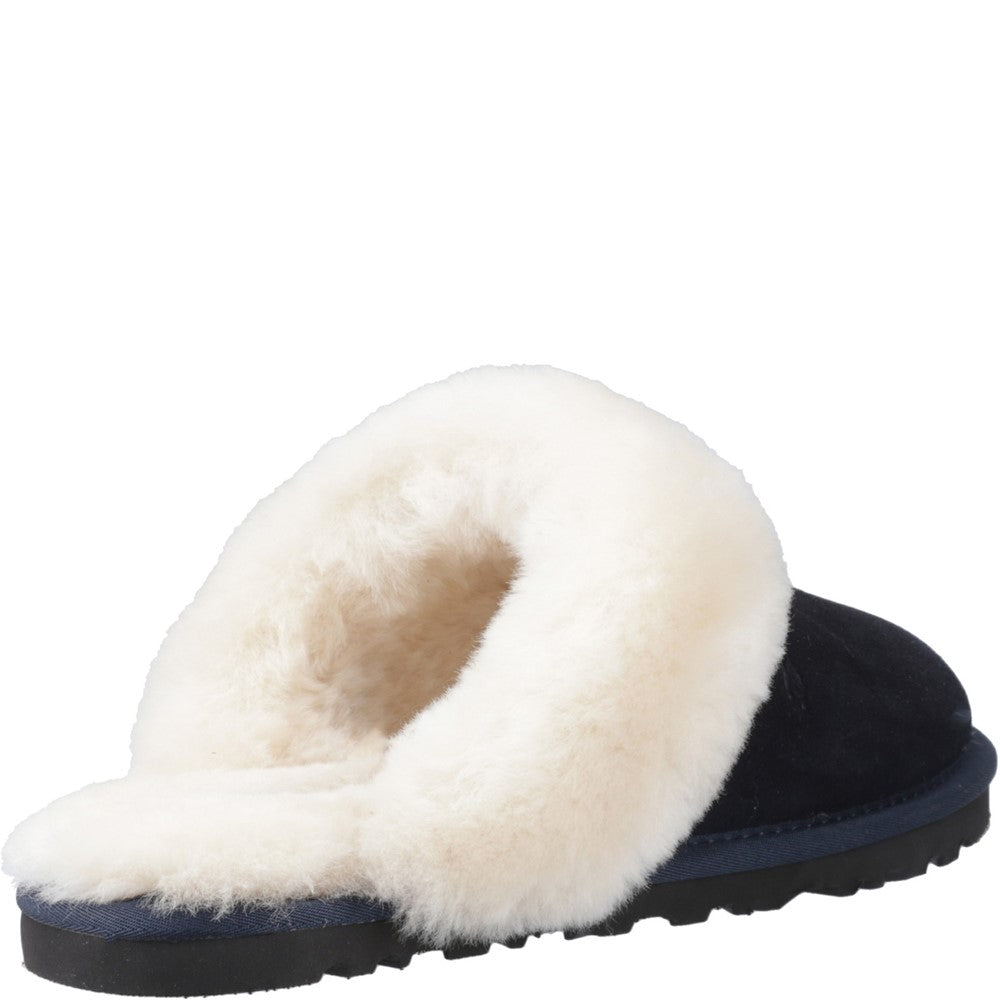 Classic Ladies Slippers Navy Hush Puppies Samantha Mule Slipper