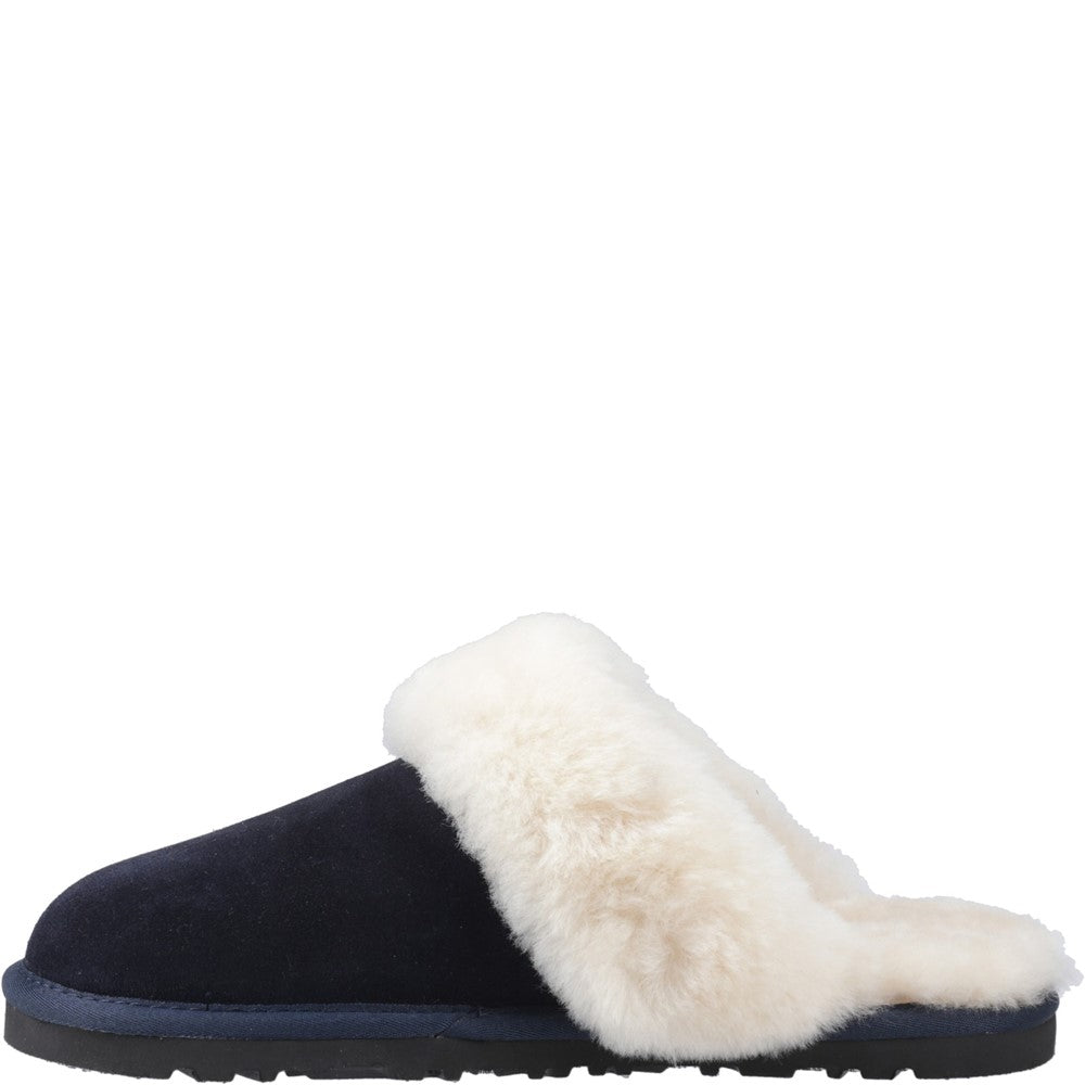 Classic Ladies Slippers Navy Hush Puppies Samantha Mule Slipper