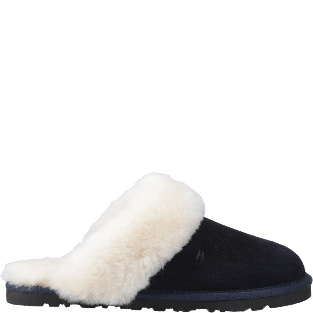 Classic Ladies Slippers Navy Hush Puppies Samantha Mule Slipper