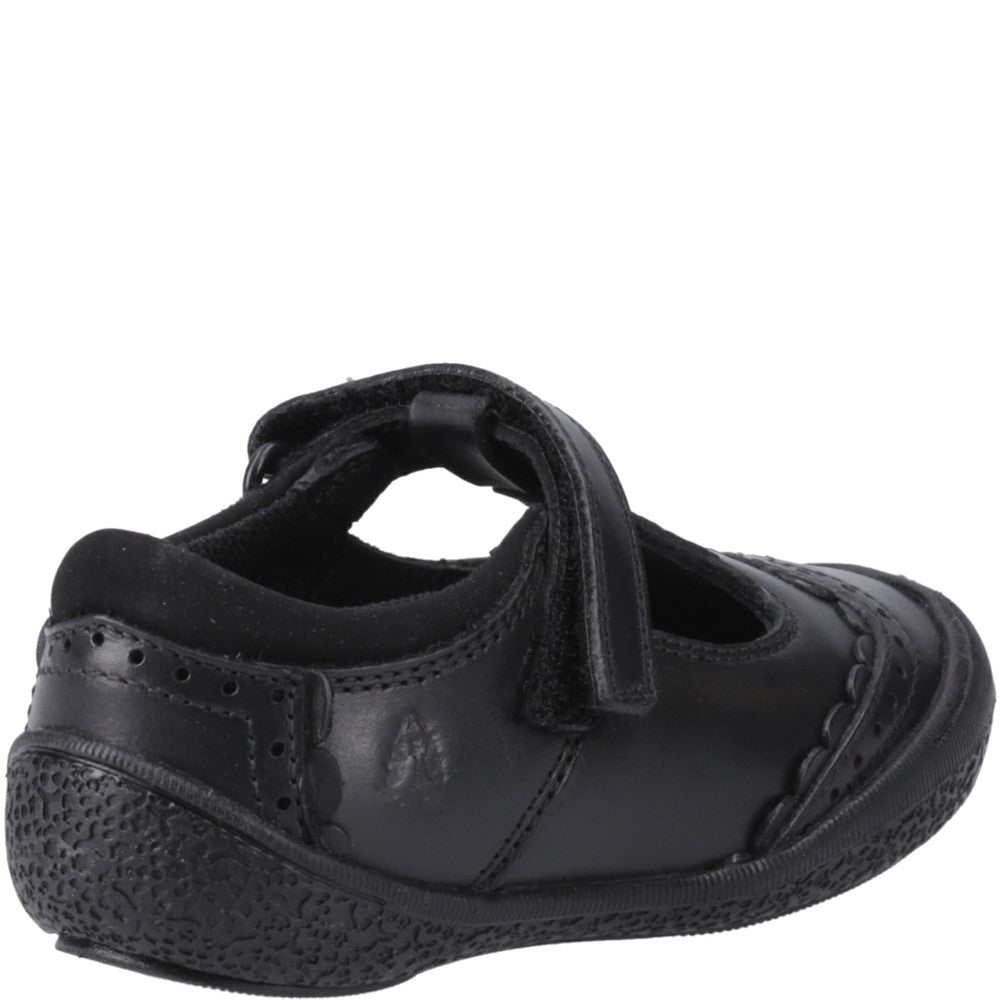 Girls BTS FLFR Black Hush Puppies Raet T-Bar Shoe