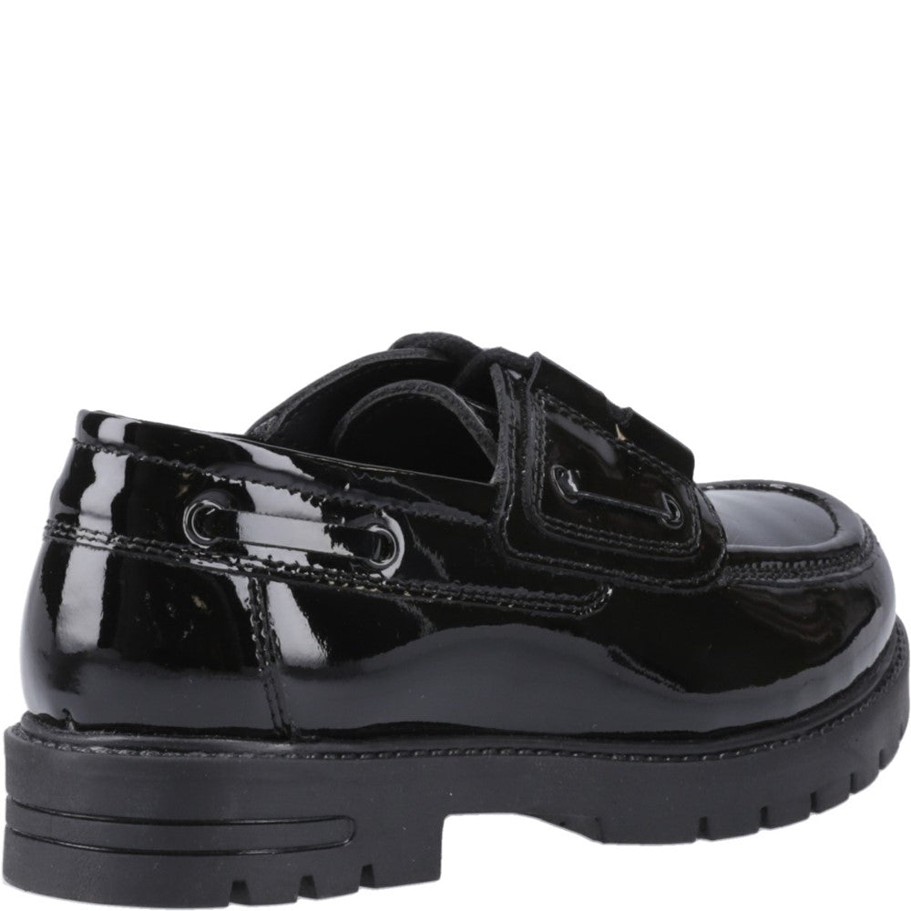 Girls BTS FLFR Black Hush Puppies Lucy Patent Jnr