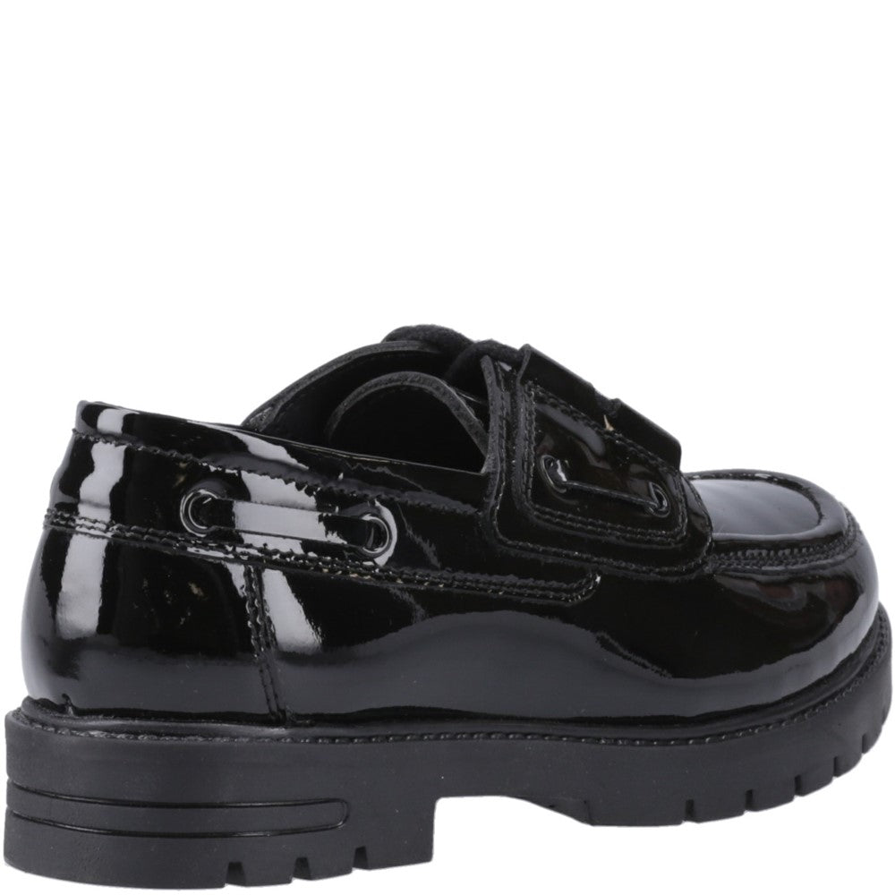Girls BTS FLFR Patent Black Hush Puppies Lucy Patent Snr