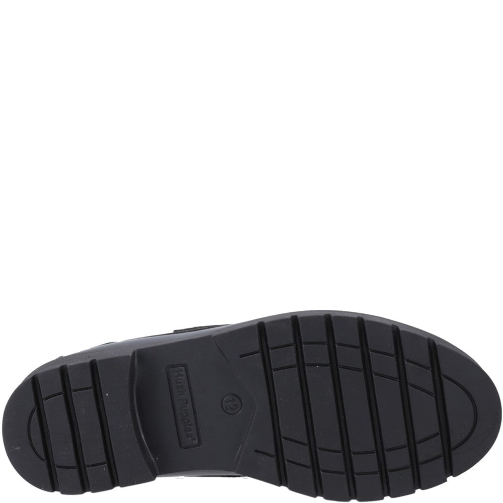 Girls BTS FLFR Patent Black Hush Puppies Lucy Patent Snr