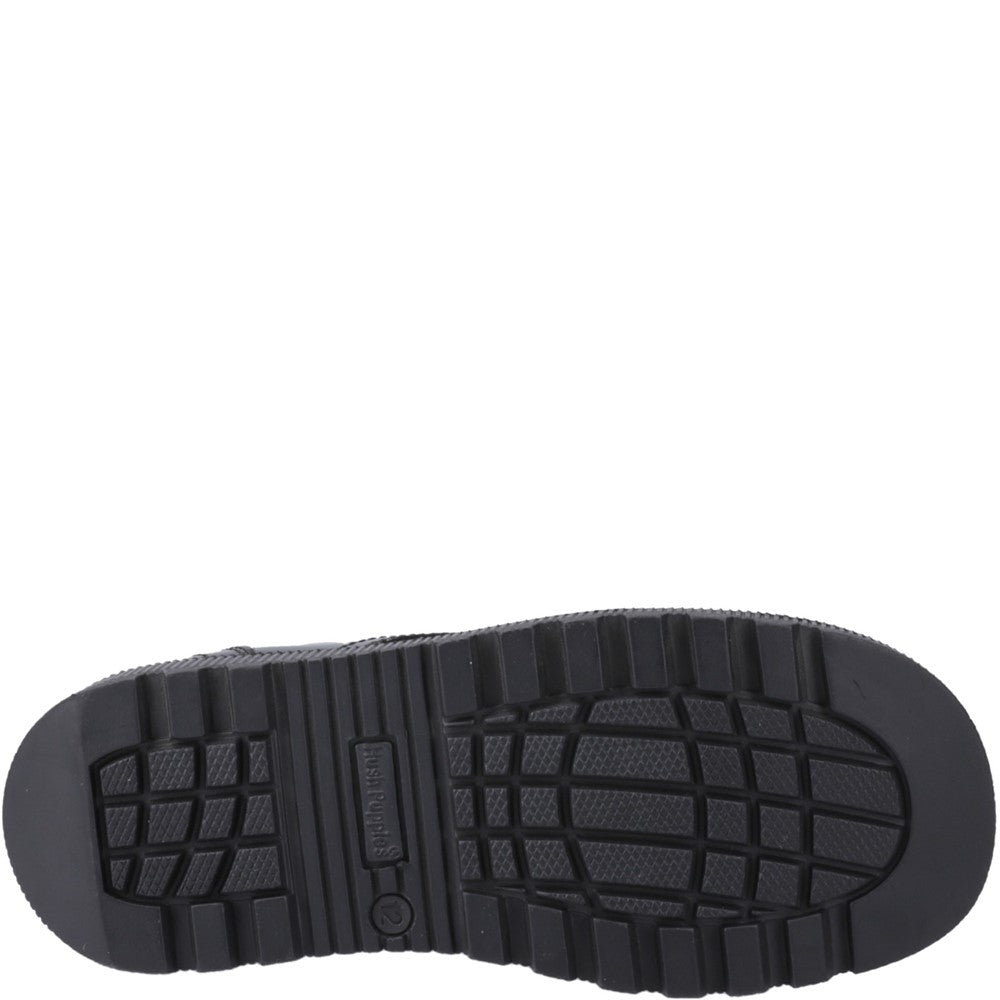 Girls BTS FLFR Black Hush Puppies Keeley Lace Up Patent Jnr