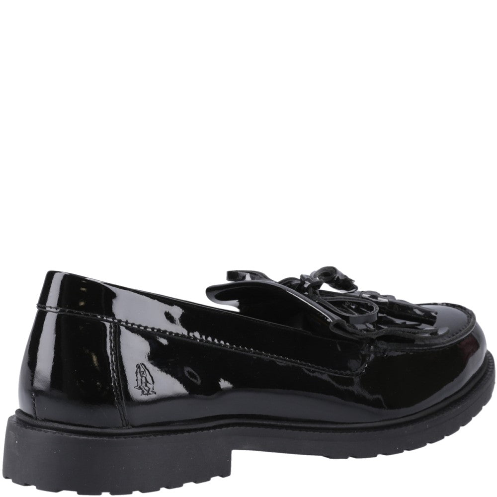 Slip On Ladies Shoes Black Hush Puppies Verity Kiltie Loafer Patent