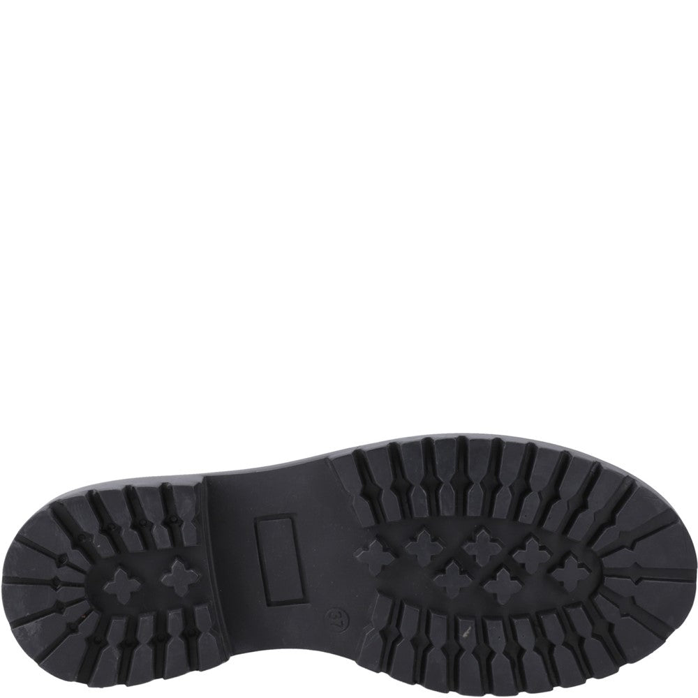 Girls BTS Black Hush Puppies Aubrey Lace Up Patent Jnr