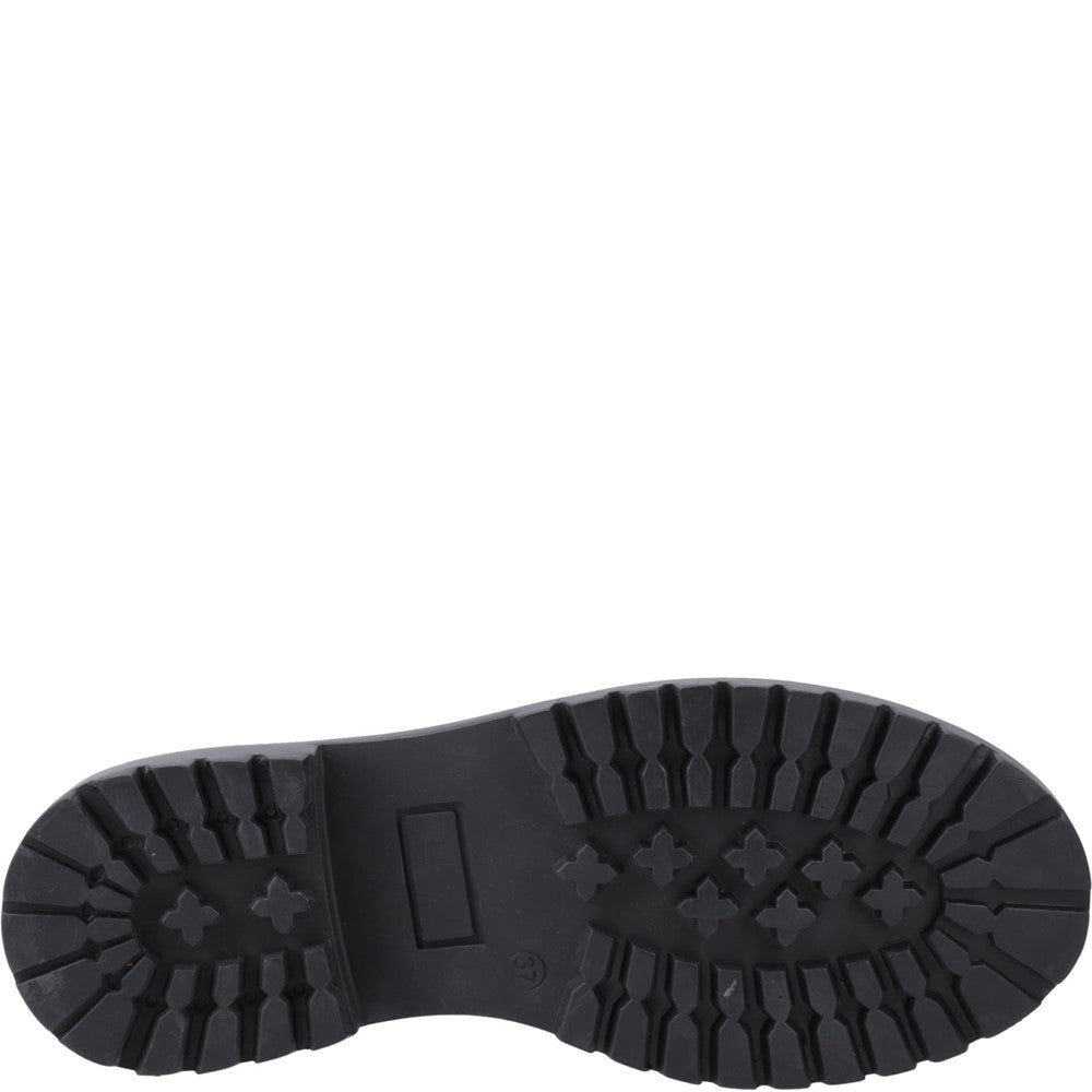 Girls BTS Patent Black XL Hush Puppies Aubrey Lace Up Patent Snr