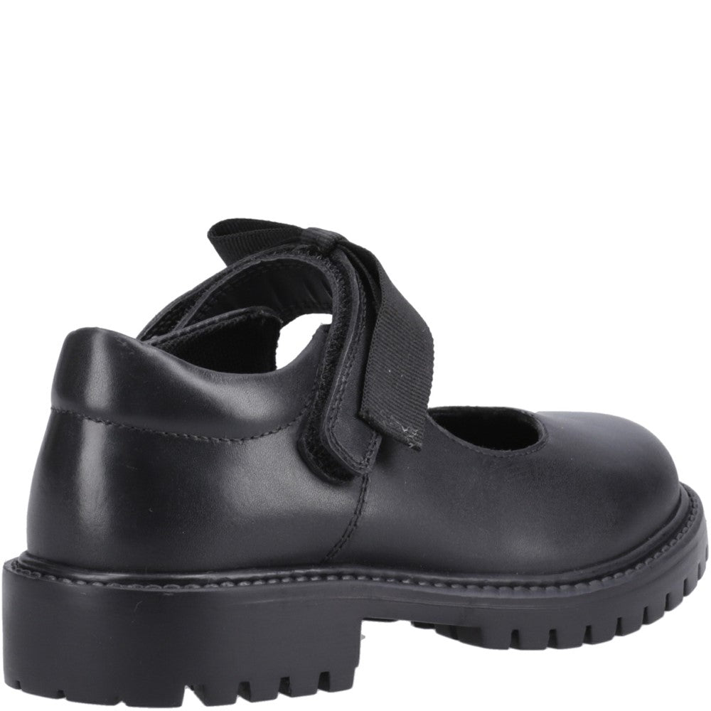 Girls BTS Black Hush Puppies Astrid Bow Jnr
