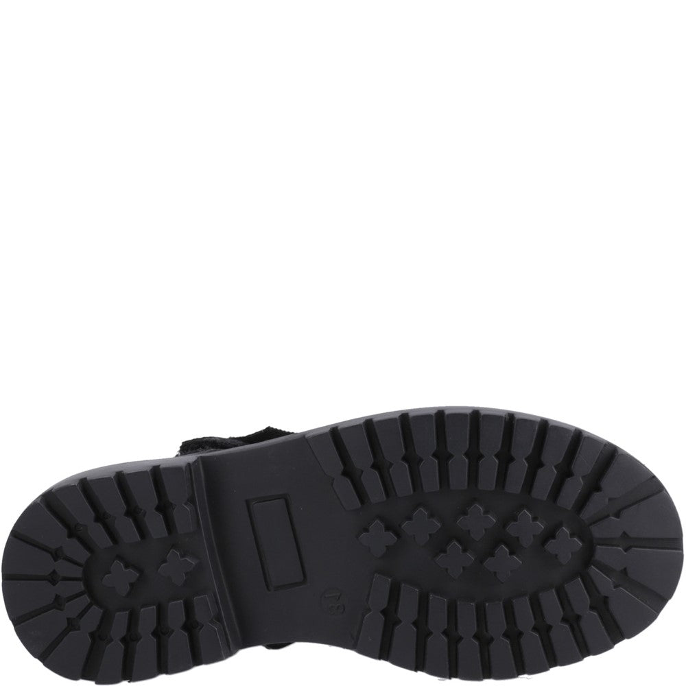 Girls BTS Black Hush Puppies Astrid Bow Jnr