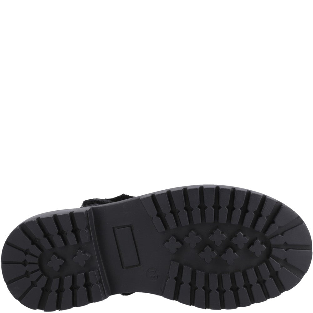 Girls BTS Black Hush Puppies Astrid Bow Snr