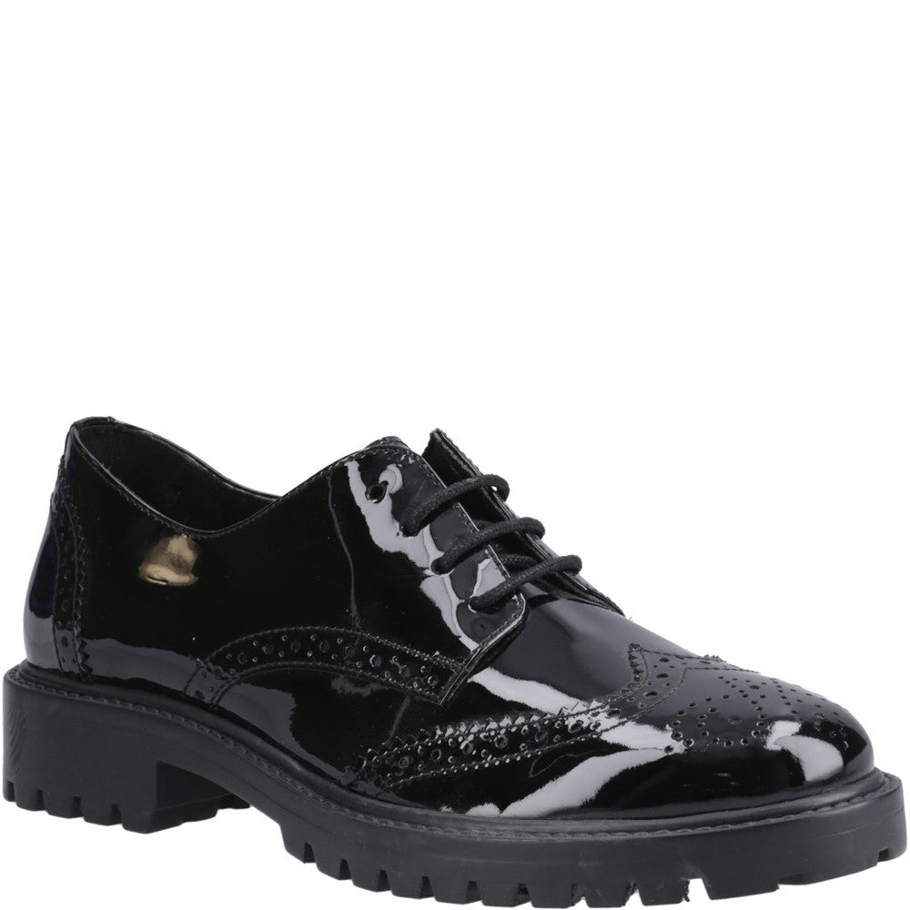 Girls BTS Patent Black Hush Puppies Athena Patent Jnr