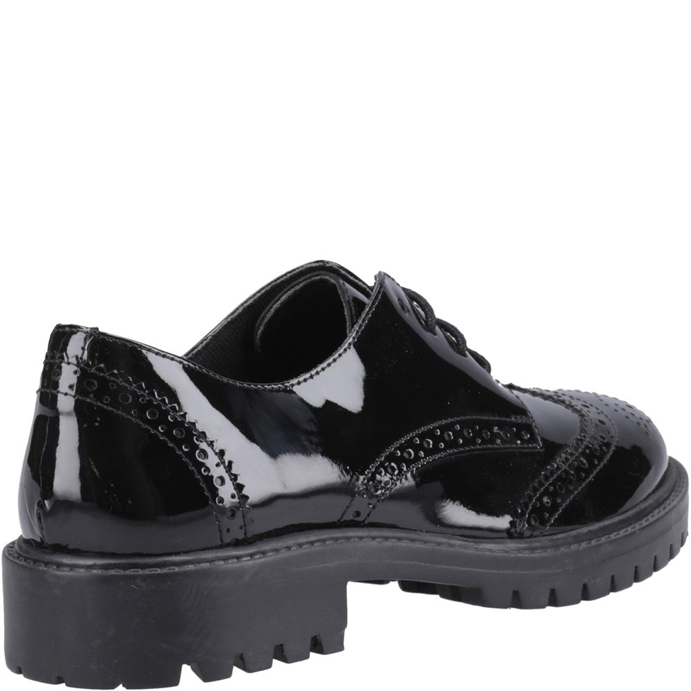 Girls BTS Patent Black Hush Puppies Athena Patent Jnr