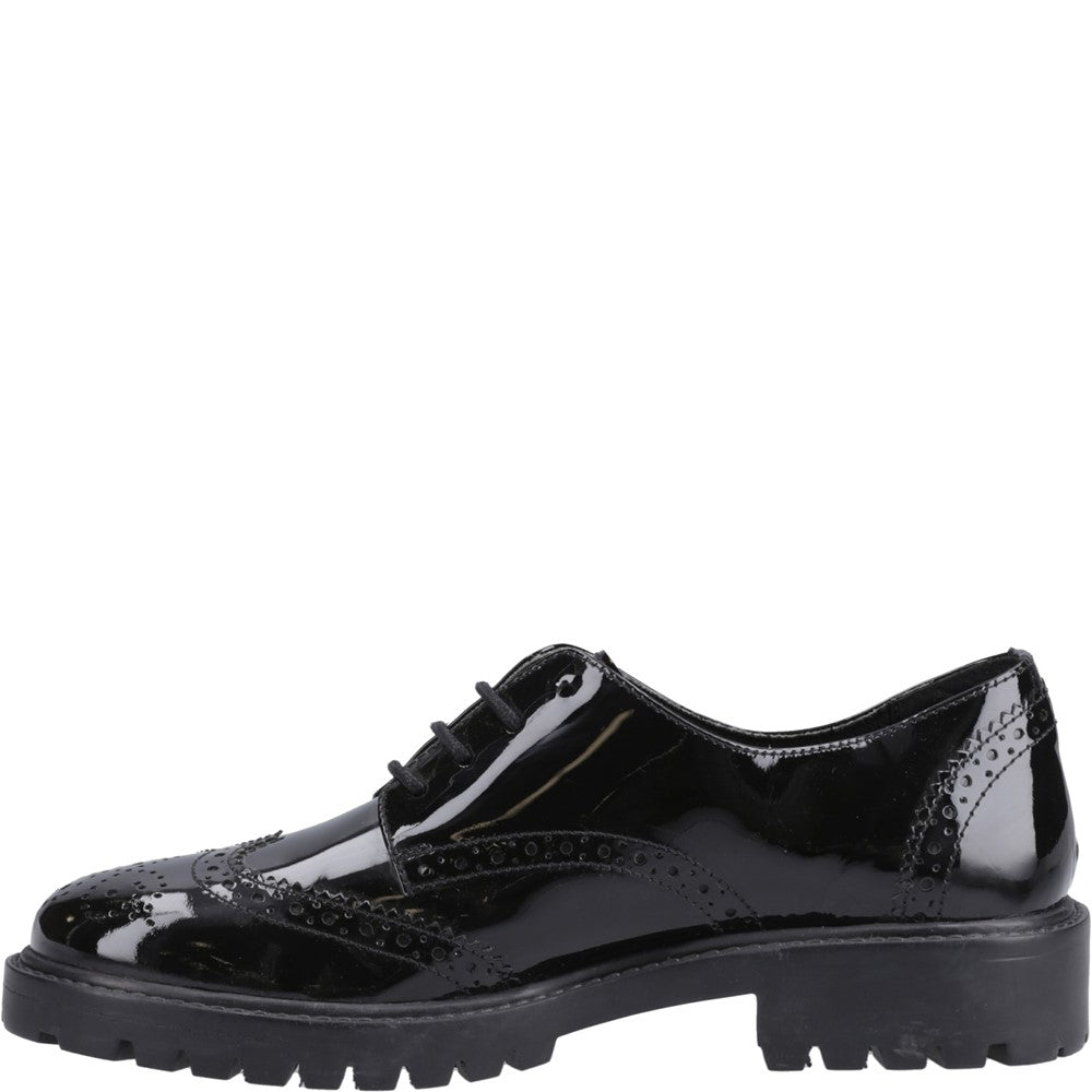Girls BTS Patent Black Hush Puppies Athena Patent Jnr