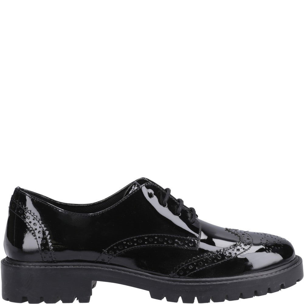 Girls BTS Patent Black Hush Puppies Athena Patent Jnr