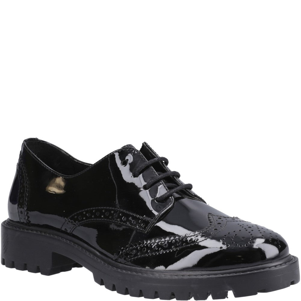 Girls BTS Patent Black Hush Puppies Athena Patent Snr