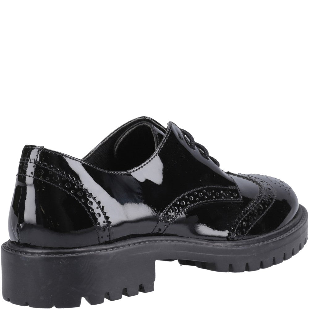 Girls BTS Patent Black Hush Puppies Athena Patent Snr
