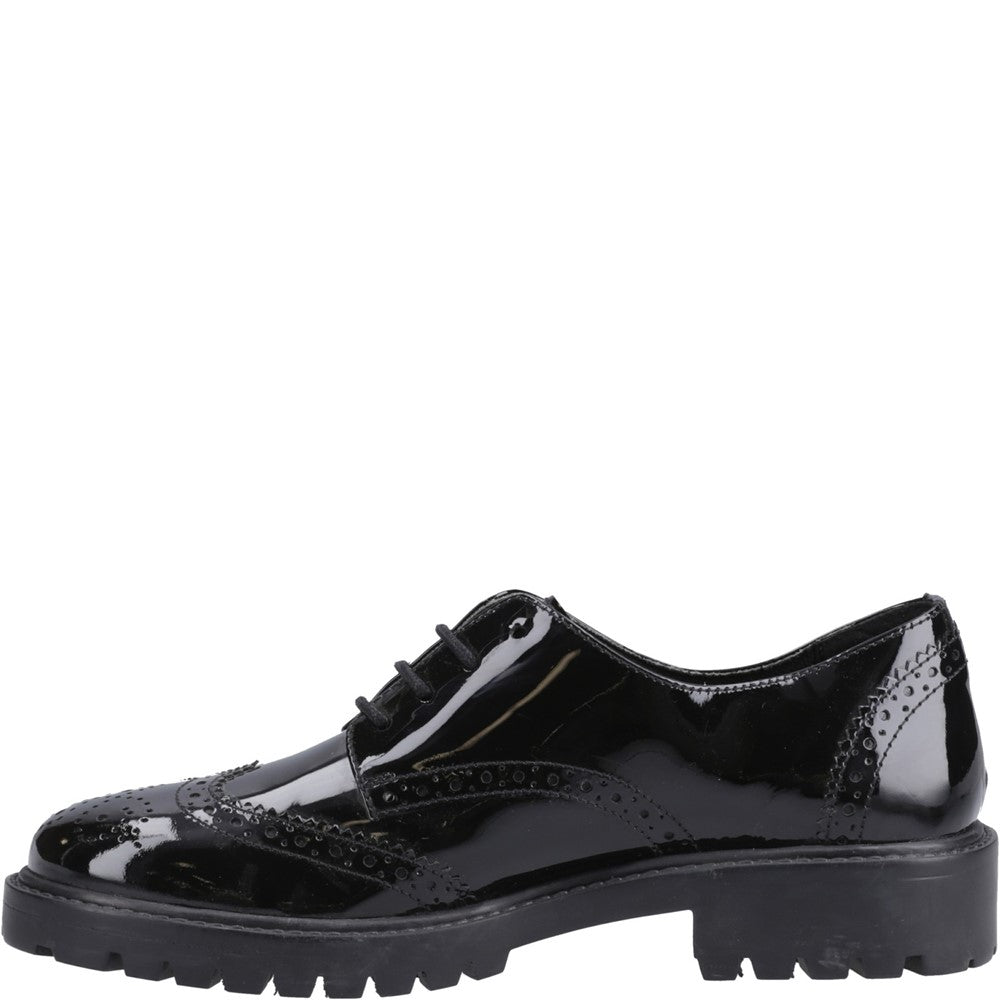 Girls BTS Patent Black Hush Puppies Athena Patent Snr