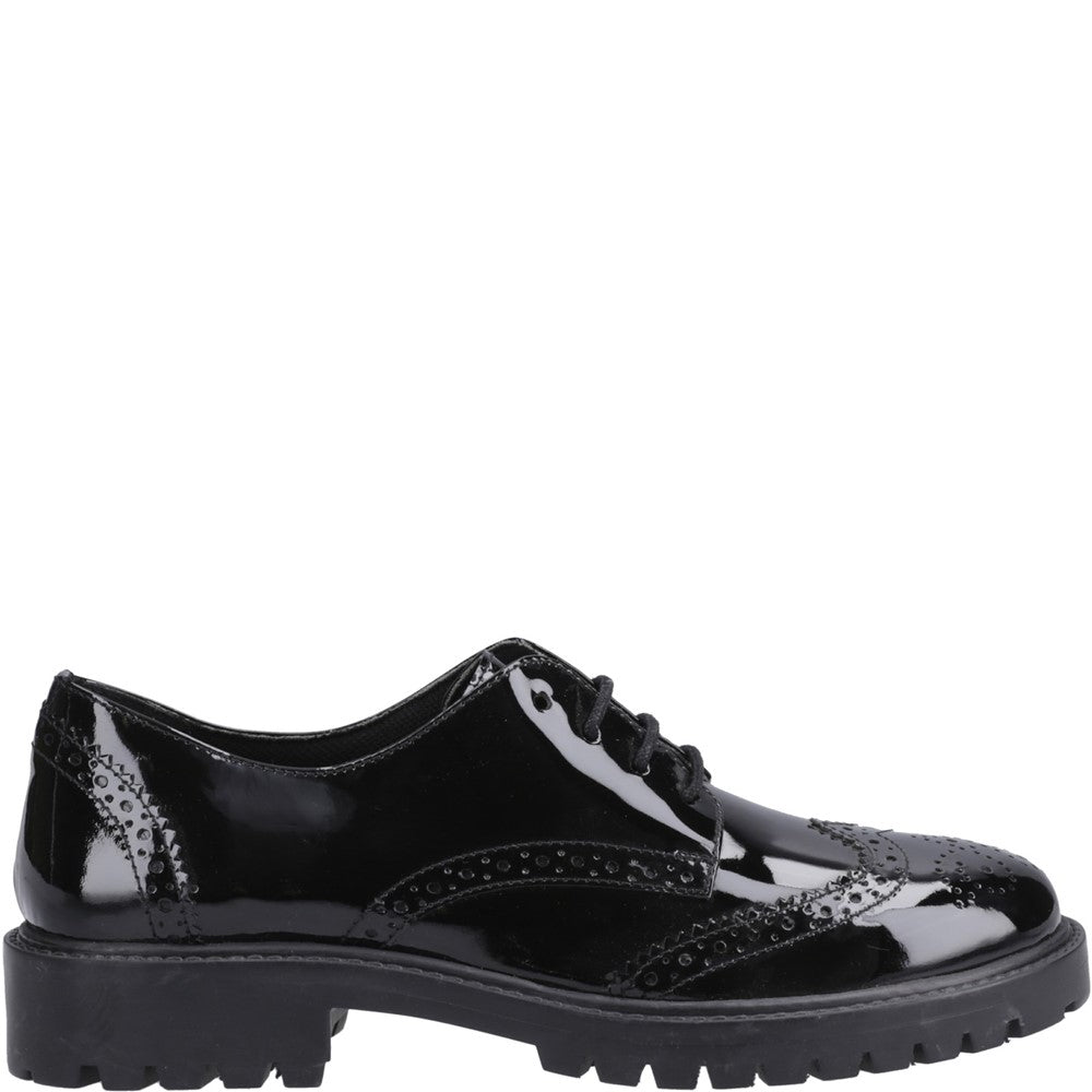 Girls BTS Patent Black Hush Puppies Athena Patent Snr