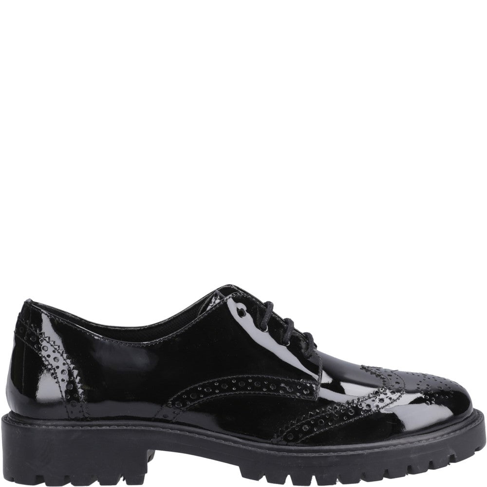 Girls BTS Patent Black XL Hush Puppies Athena Patent Snr