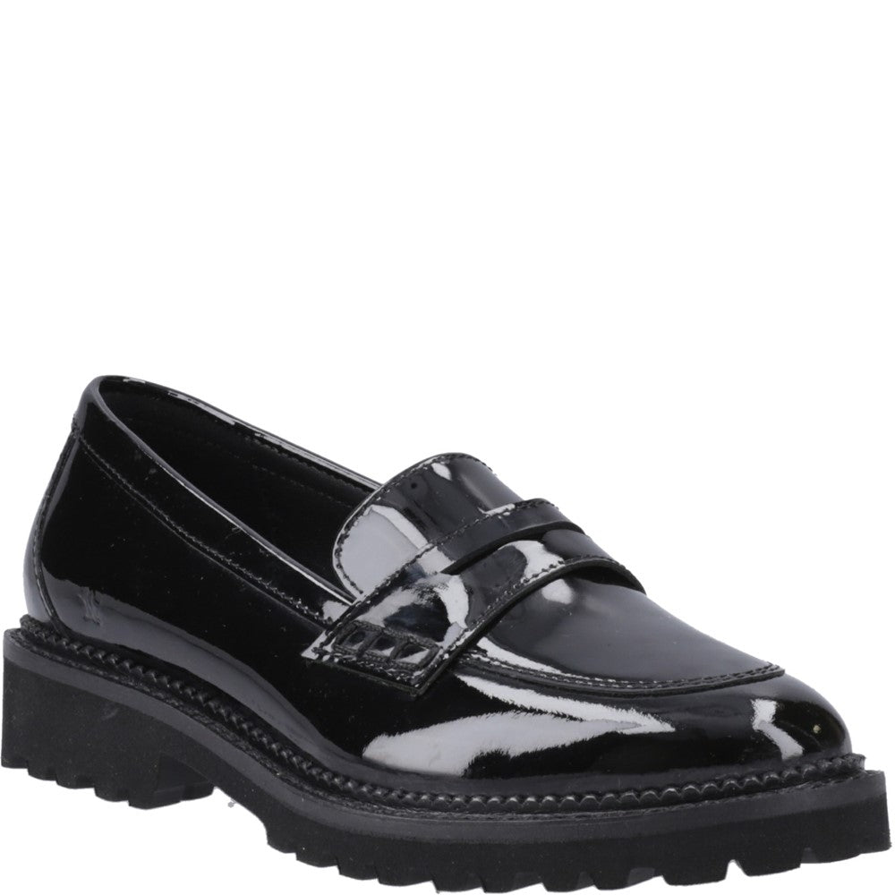 Girls BTS Patent Black Hush Puppies Grazia Loafer Patent Jnr